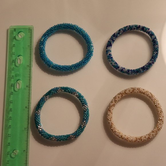 Confetti Seed Bead Bangle Bracelets | 71 - 74 - Picture 3 of 3